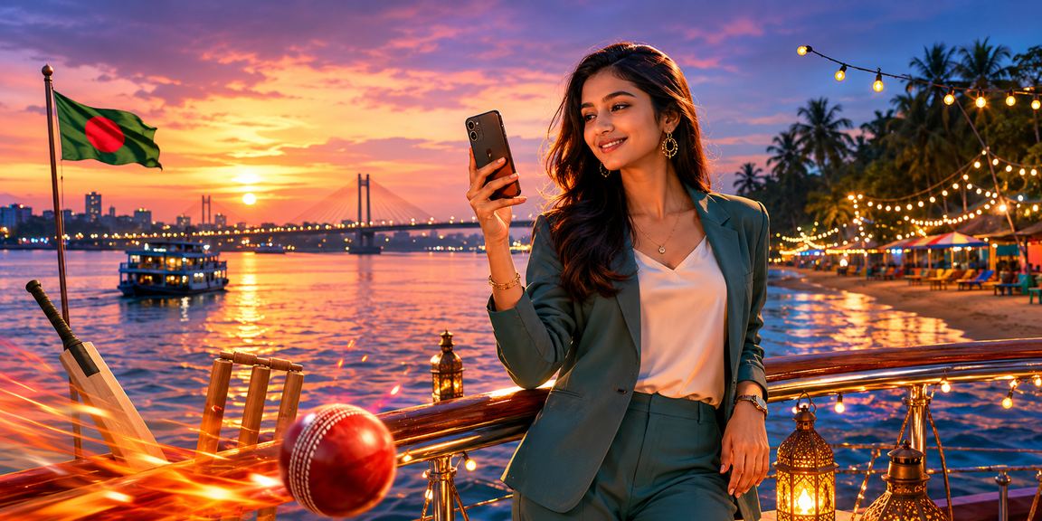 কক্সবাজার সমুদ্র সৈকতে ক্রিকেট বেটিং টিপস দেখছেন একজন বেটর