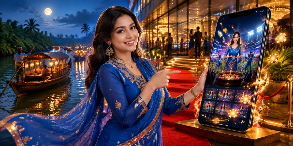 সুন্দরবন অঞ্চলে মোবাইলে ক্যাসিনো প্রোমোশন ব্যবহার করছেন একজন নারী